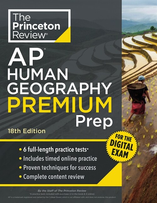  Princeton Review AP Human Geography Premium Prep, 18th Edition: 6 Practice Tests + Digital Practice Online + Content Review (Paperback, 18)